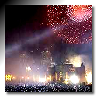 Grito de Independencia en el Zócalo de México